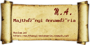 Majthényi Annamária névjegykártya